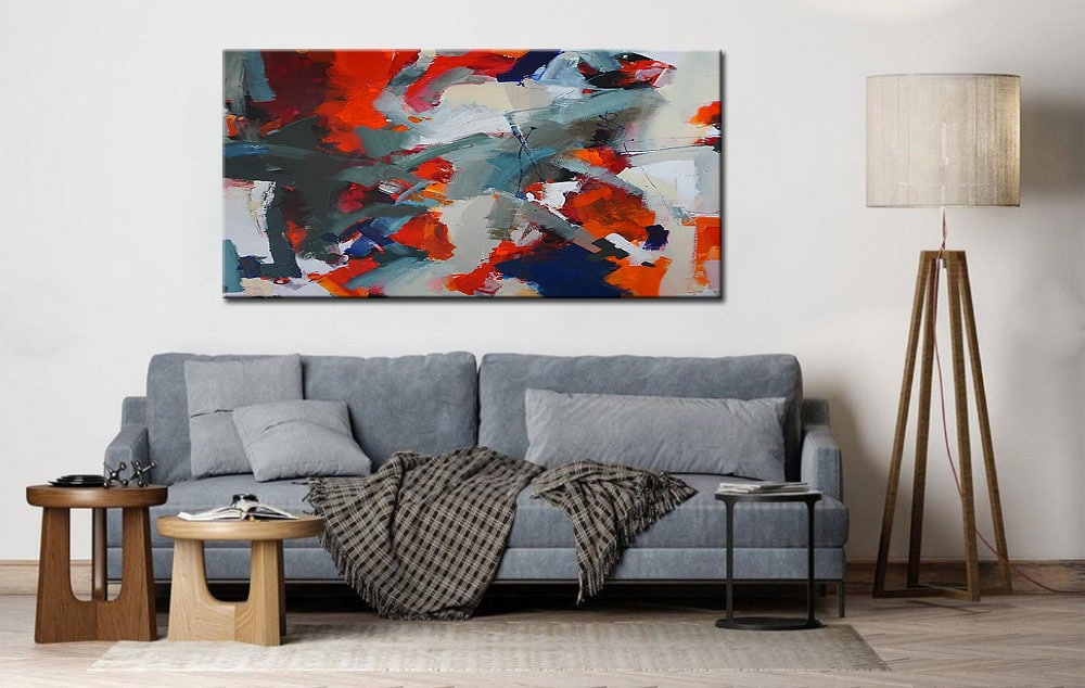 Abstract schilderij Passie in Beweging 180x90cm - Afbeelding 4
