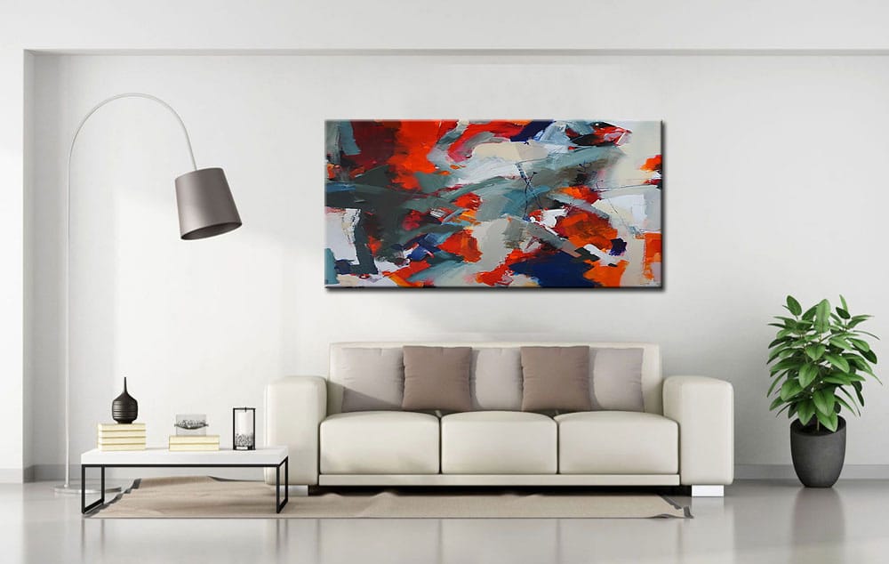 Abstract schilderij Passie in Beweging 180x90cm - Afbeelding 3
