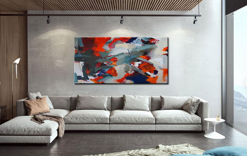 Abstract schilderij Passie in Beweging 180x90cm - Afbeelding 2