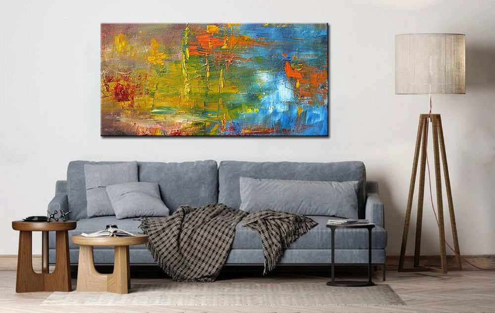 Abstract schilderij Harmonie de Couleurs 180x90cm - Afbeelding 4