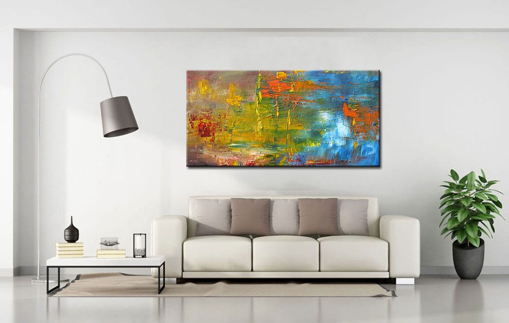 Abstract schilderij Harmonie de Couleurs 180x90cm - Afbeelding 3