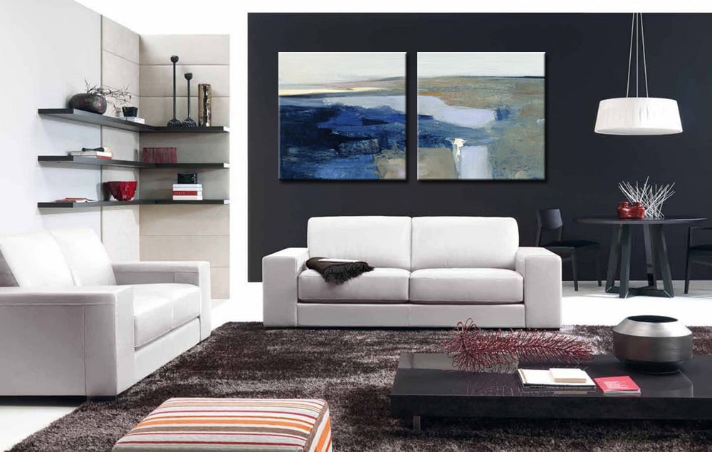 Landschap modern tweeluik schilderij - Afbeelding 3