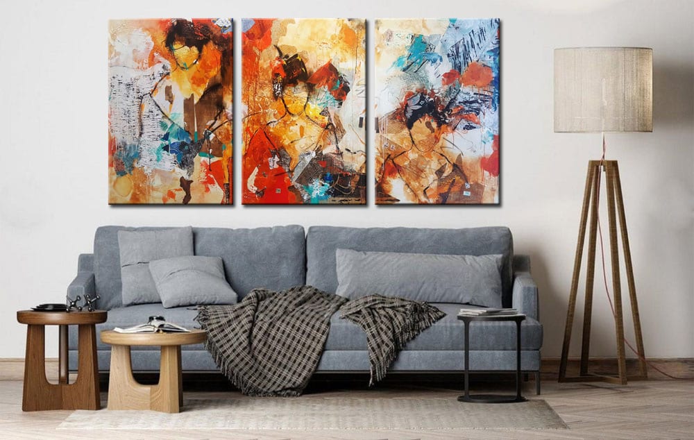 Abstract schilderij Drieluik People - Afbeelding 4