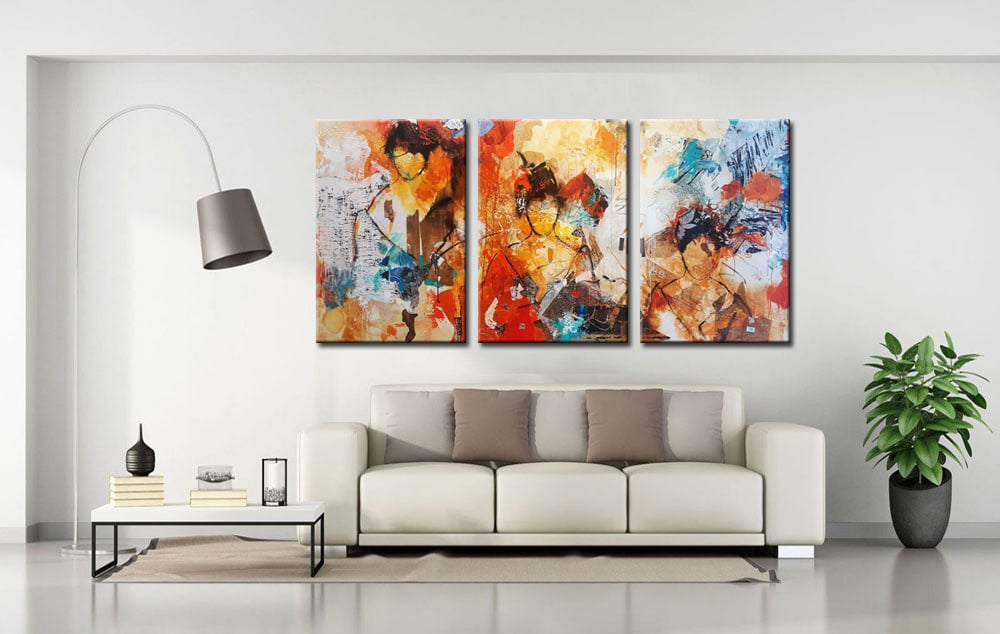 Abstract schilderij Drieluik People - Afbeelding 3