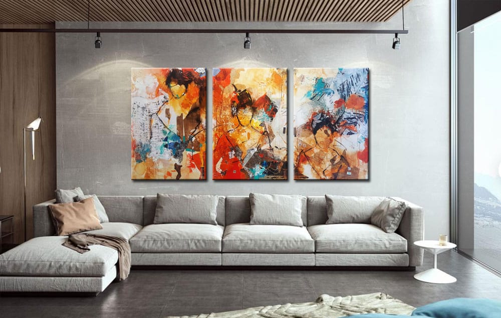 Abstract schilderij Drieluik People - Afbeelding 2