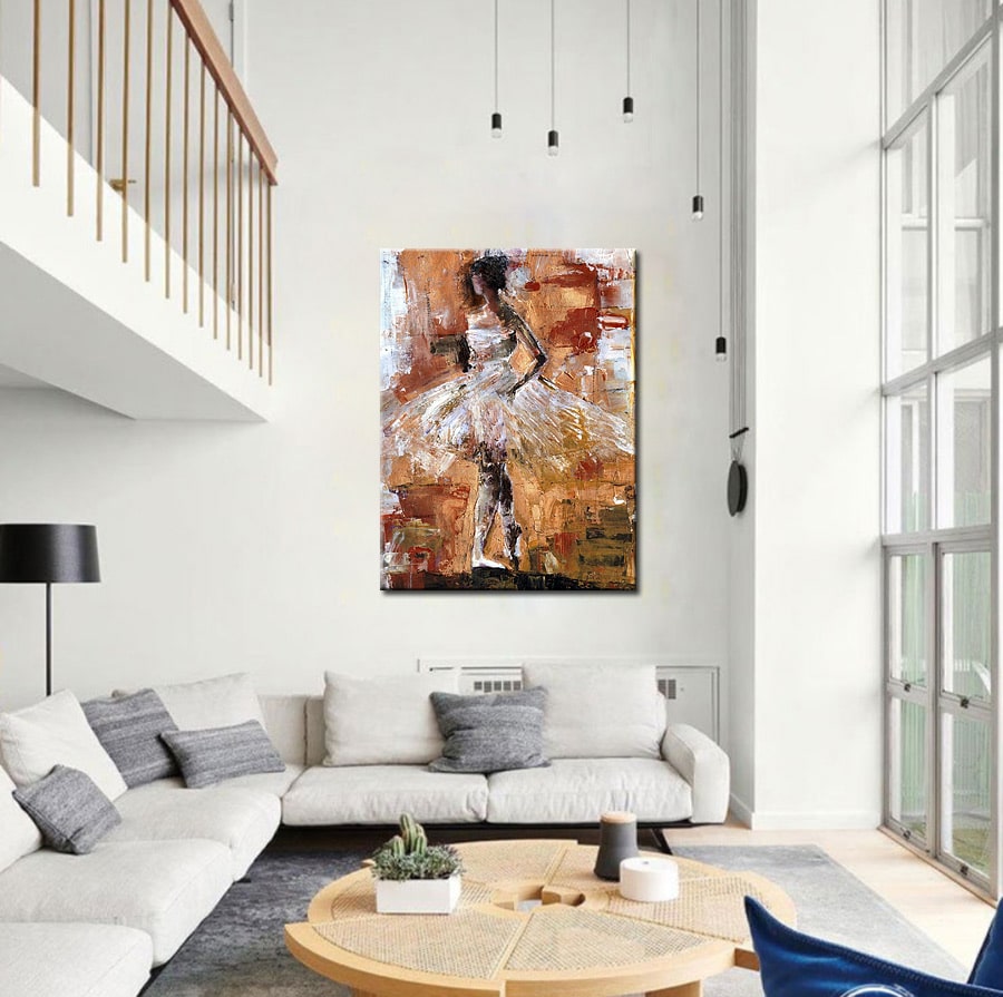 Ballerina modern schilderij 90x120cm - Afbeelding 2