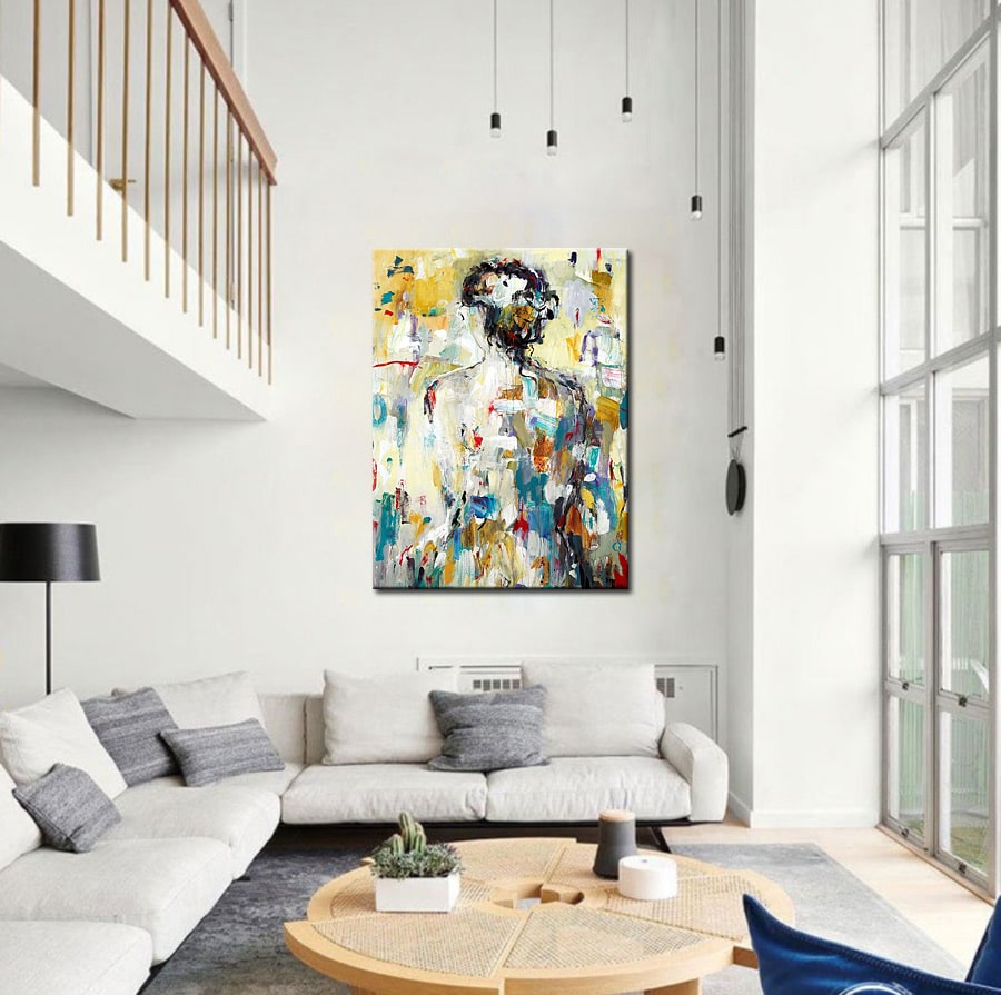 Vrouwen schilderij Verborgen Contouren 90x120cm - Afbeelding 2