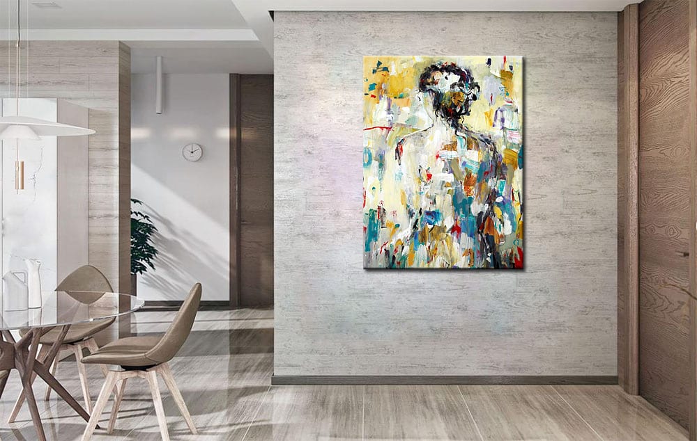 Vrouwen schilderij Verborgen Contouren 90x120cm - Afbeelding 4