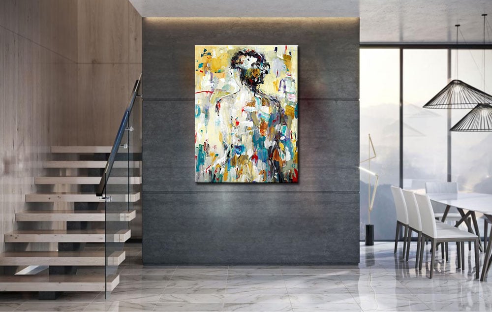 Vrouwen schilderij Verborgen Contouren 90x120cm - Afbeelding 3