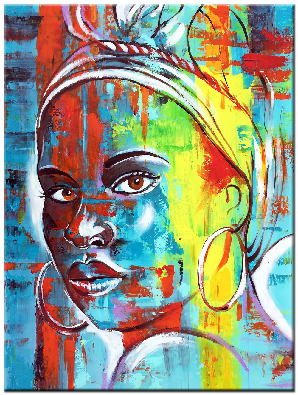 Vrouwen schilderij Tropical Beauty 90x120cm