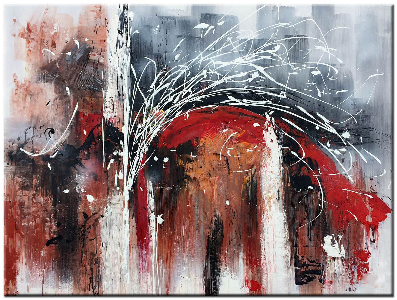 Eruptie abstract schilderij 120x90cm