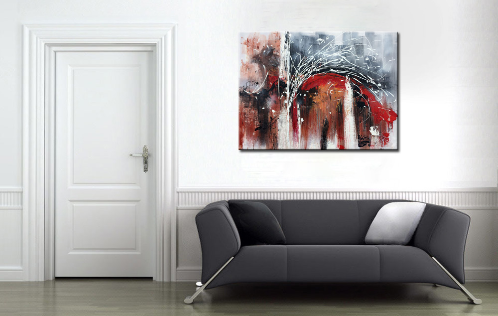 Eruptie abstract schilderij 120x90cm - Afbeelding 2
