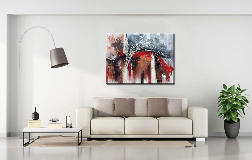 Eruptie abstract schilderij 120x90cm - Afbeelding 4