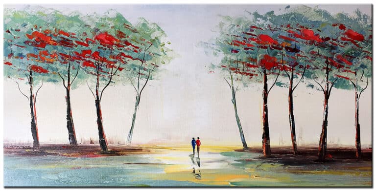 Wandeling modern groot schilderij