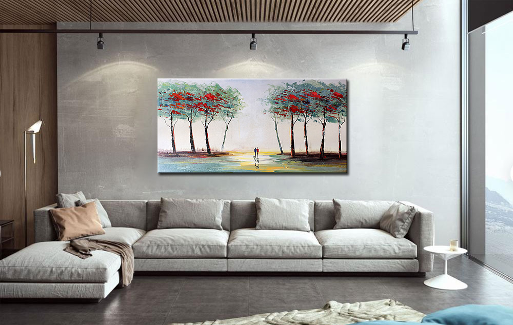 Wandeling modern groot schilderij 180x90cm - Afbeelding 4