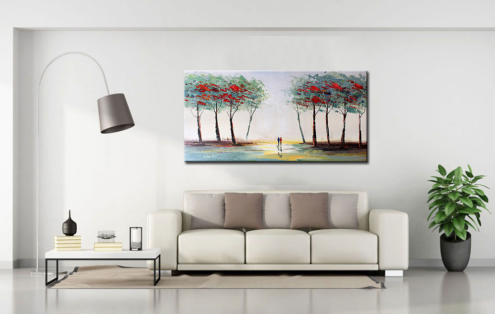 Wandeling modern groot schilderij 180x90cm - Afbeelding 3