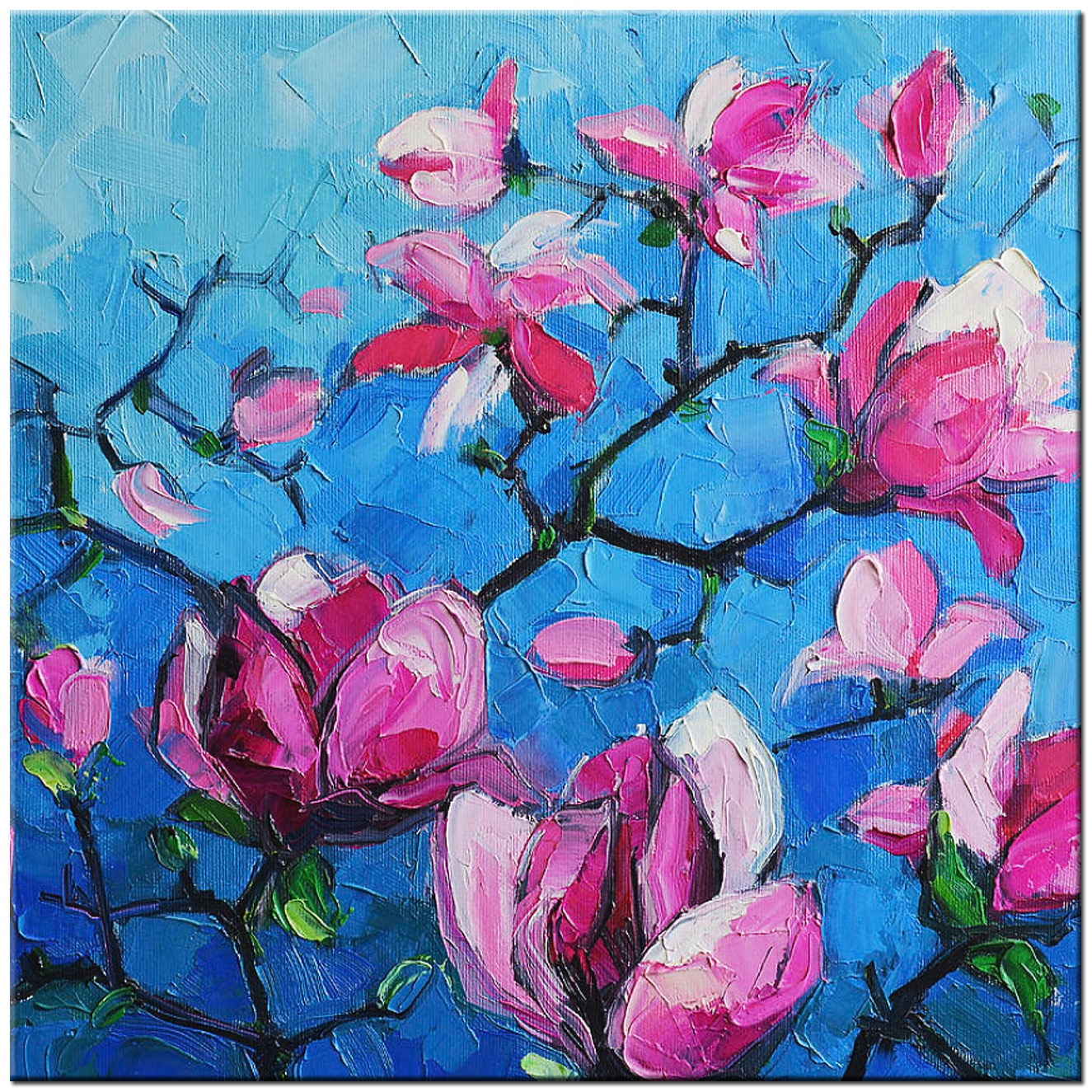 Magnolia Bloem modern schilderij