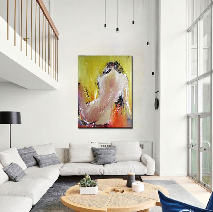 Erotisch schilderij Sensuele rug 90x120cm - Afbeelding 2