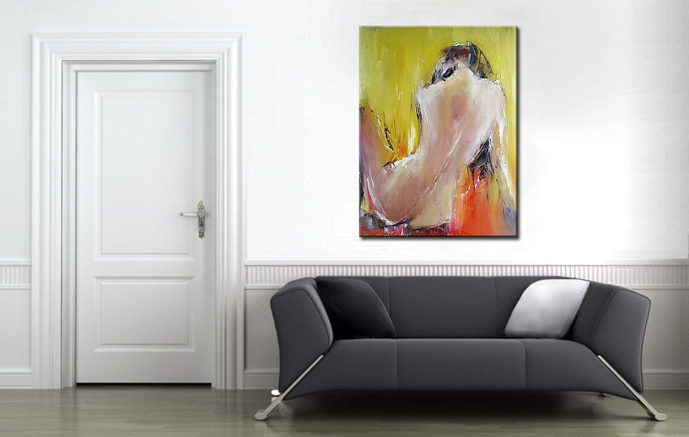 Erotisch schilderij Sensuele rug 90x120cm - Afbeelding 3