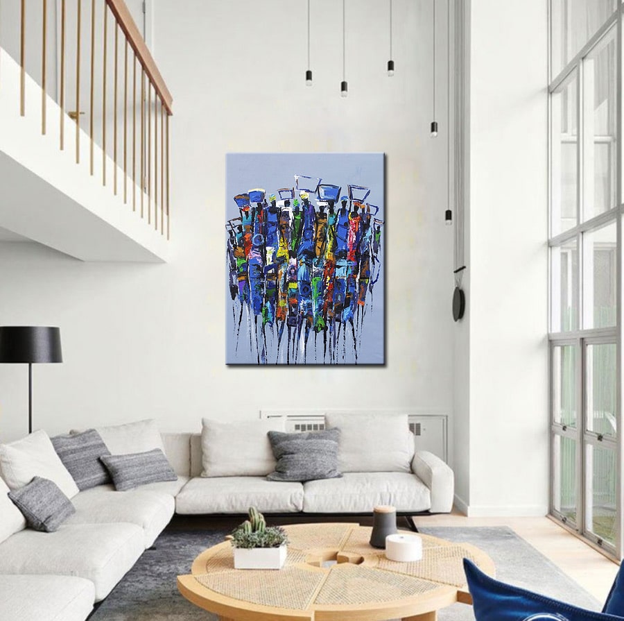 Afrikaanse Mensen modern schilderij 90x120cm - Afbeelding 2