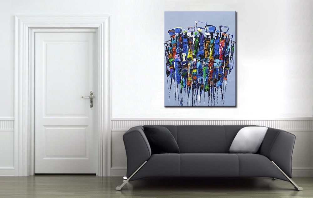 Afrikaanse Mensen modern schilderij 90x120cm - Afbeelding 4