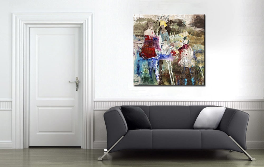 Figuratief schilderij Dames met Kind - Afbeelding 2