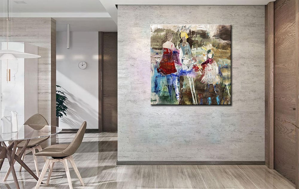 Figuratief schilderij Dames met Kind - Afbeelding 4
