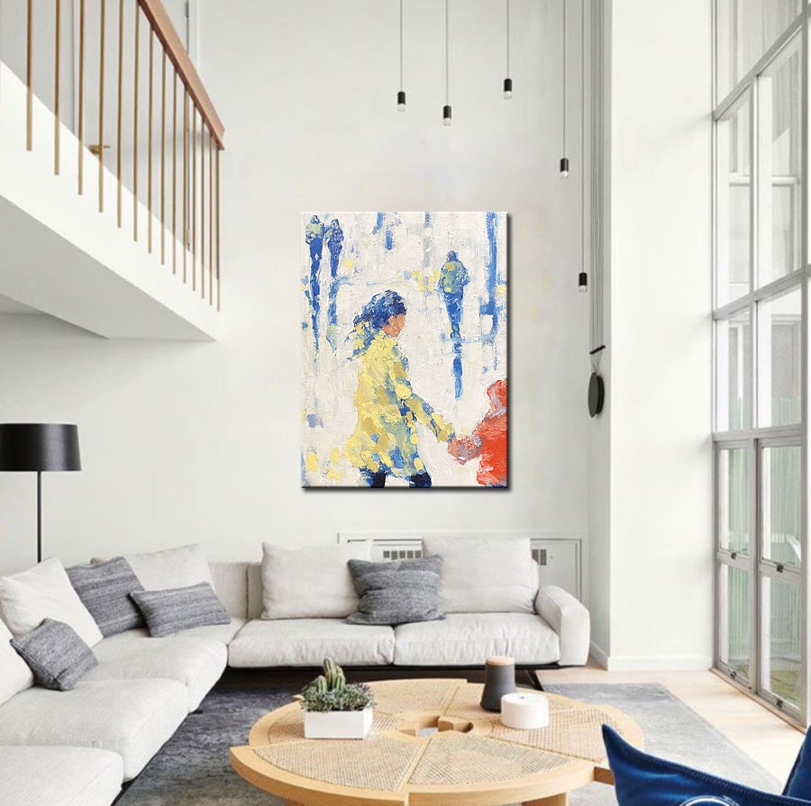 Naar School modern schilderij 90x120cm - Afbeelding 2