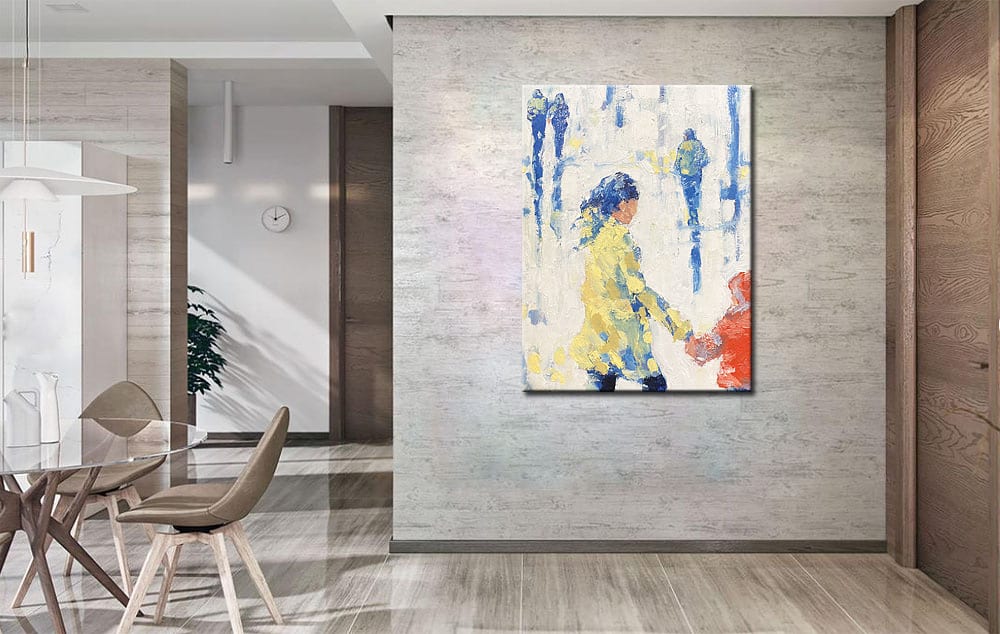 Naar School modern schilderij 90x120cm - Afbeelding 4