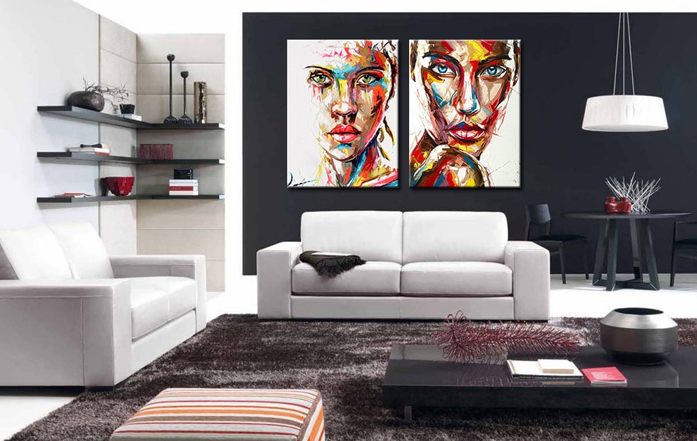 Color Faces tweeluik dames schilderijen - Afbeelding 4