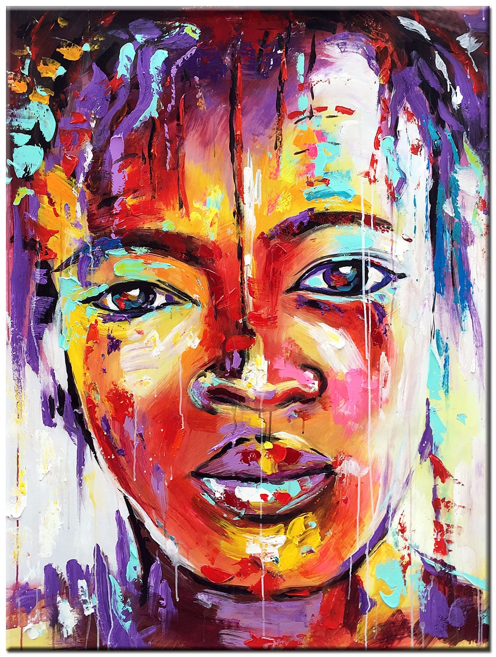 Expressieve Dame modern schilderij 90x120cm