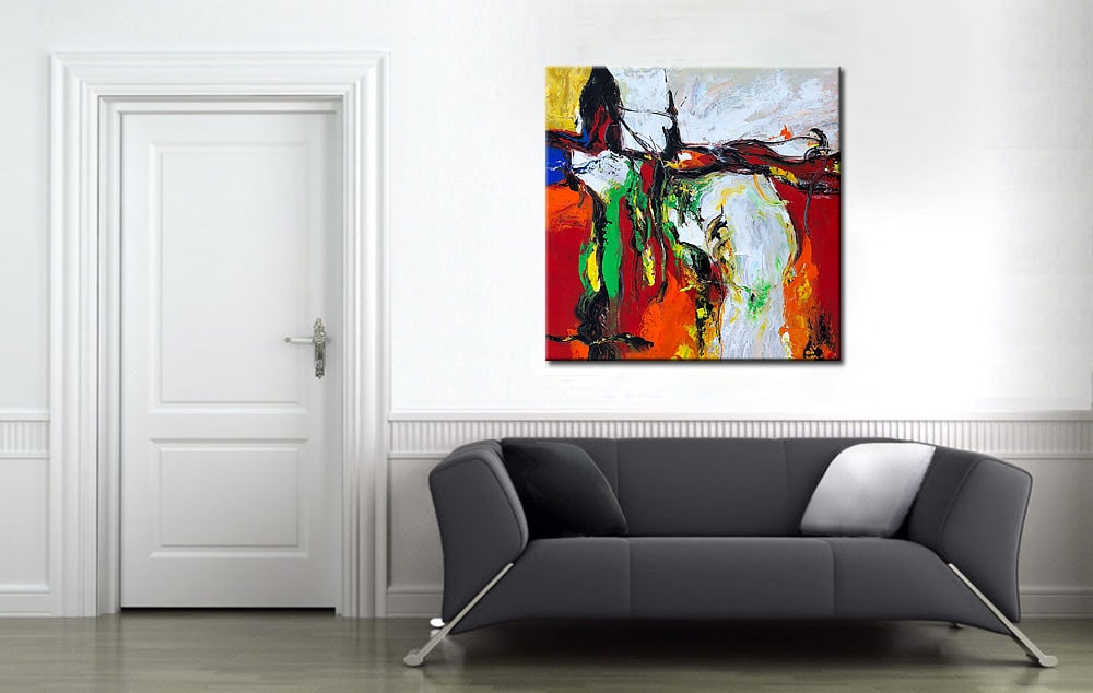 Intensiteit abstract schilderij 100x100cm - Afbeelding 4