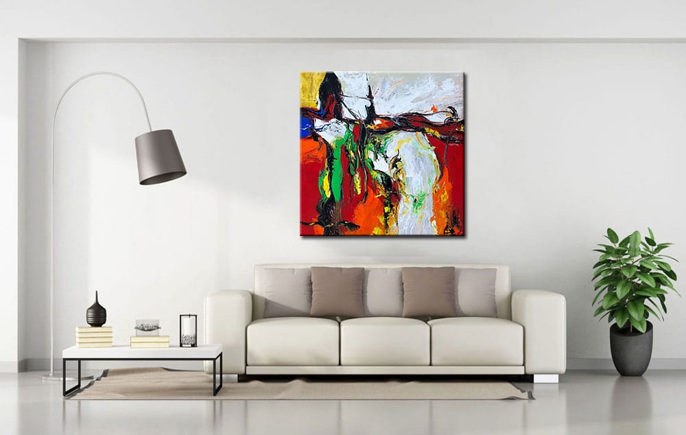 Intensiteit abstract schilderij 100x100cm - Afbeelding 2
