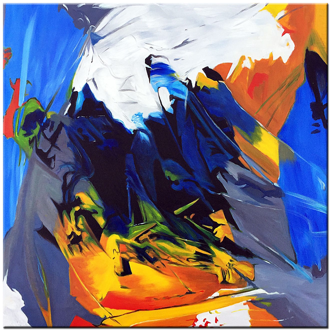 Glace abstract modern schilderij 100x100cm