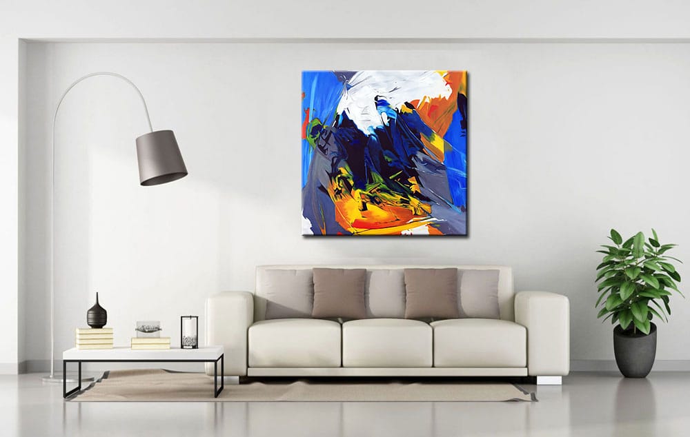 Glace abstract modern schilderij 100x100cm - Afbeelding 4
