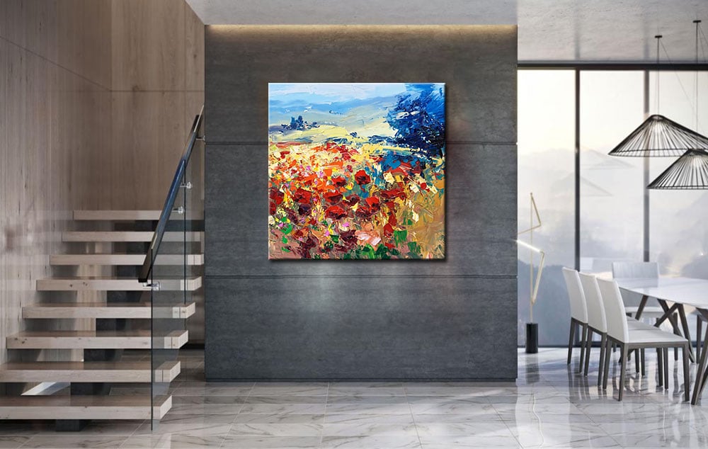 Bloemen schilderij Rode Klaprozen in Veld - Afbeelding 4