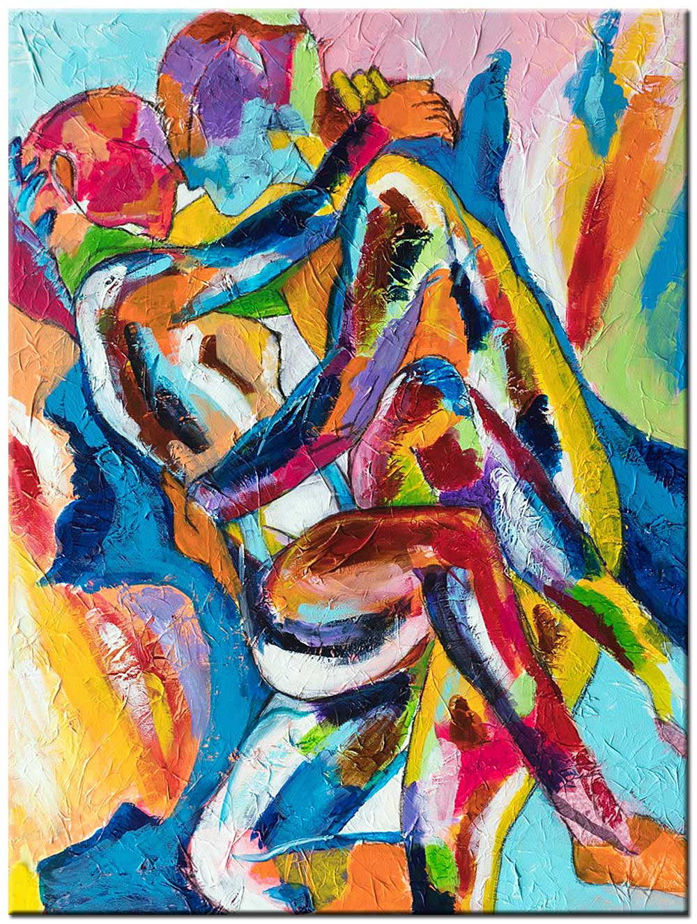 Erotisch schilderij Abstract Liefdespaar 90x120cm