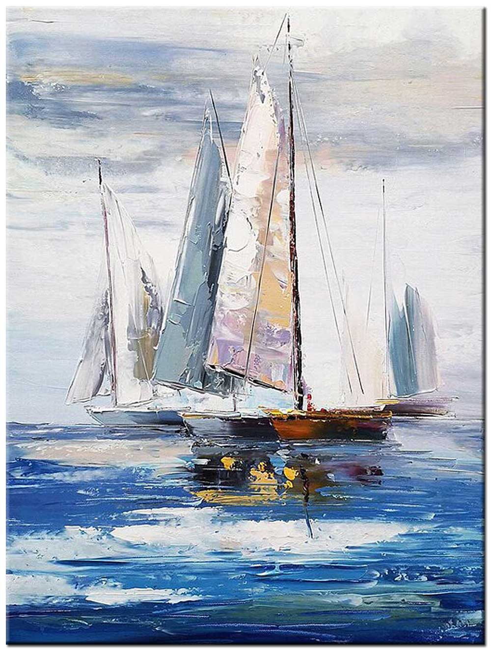 Zeilboten modern schilderij 90x120cm