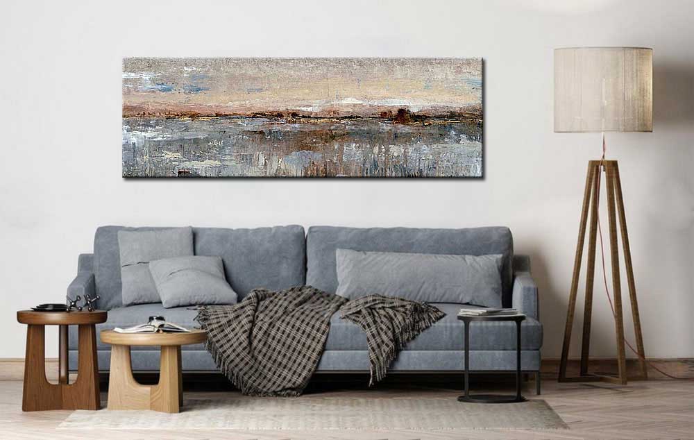 Abstract schilderij Horizonsluier 180x60cm - Afbeelding 3