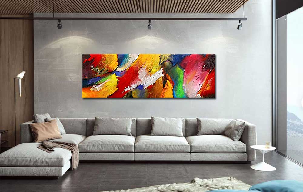 Abstract schilderij Dans van Kleur 180x60cm - Afbeelding 2