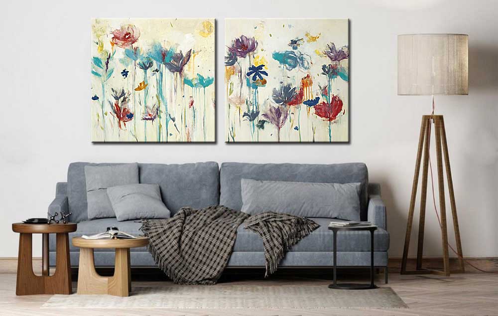 Bloemen schilderij tweeluik Lentebloemen - Afbeelding 4