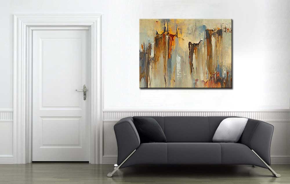 Over the Hill abstract schilderij 120x90cm - Afbeelding 2