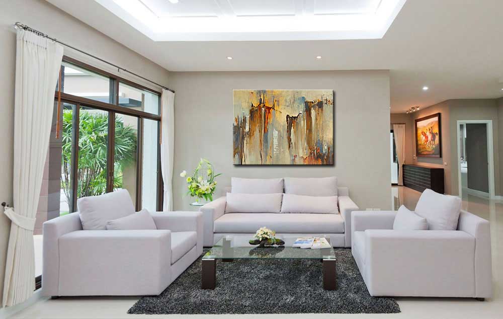 Over the Hill abstract schilderij 120x90cm - Afbeelding 3