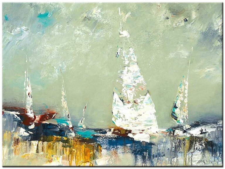 Zeilboten modern schilderij 120x90cm