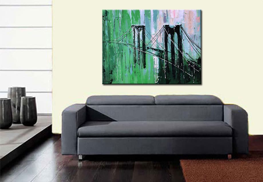 De Brug modern schilderij 120x90cm - Afbeelding 2