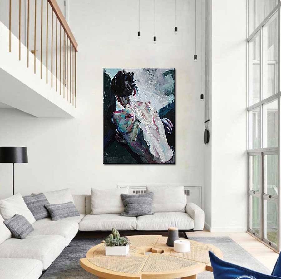 Erotisch schilderij Femme Sensuelle 90x120cm - Afbeelding 2