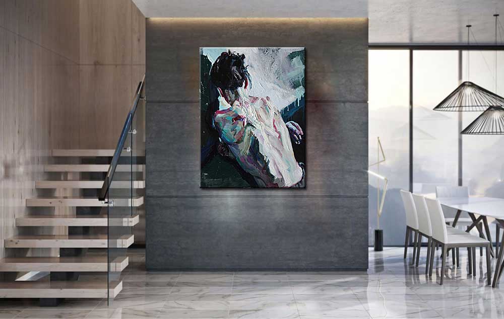 Erotisch schilderij Femme Sensuelle 90x120cm - Afbeelding 3