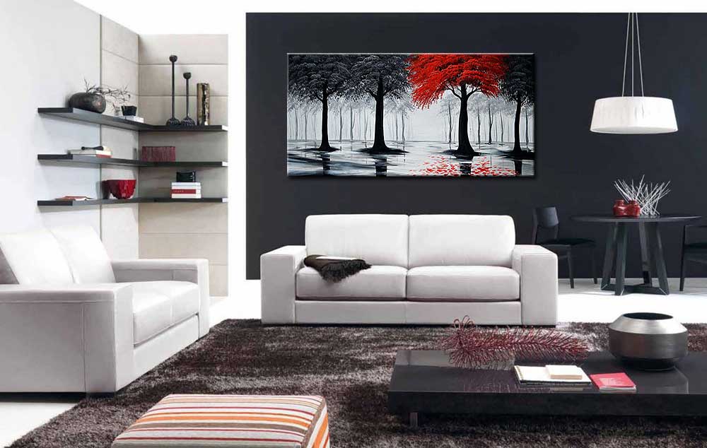 Contrast in het Bos modern groot schilderij 180x90cm - Afbeelding 2