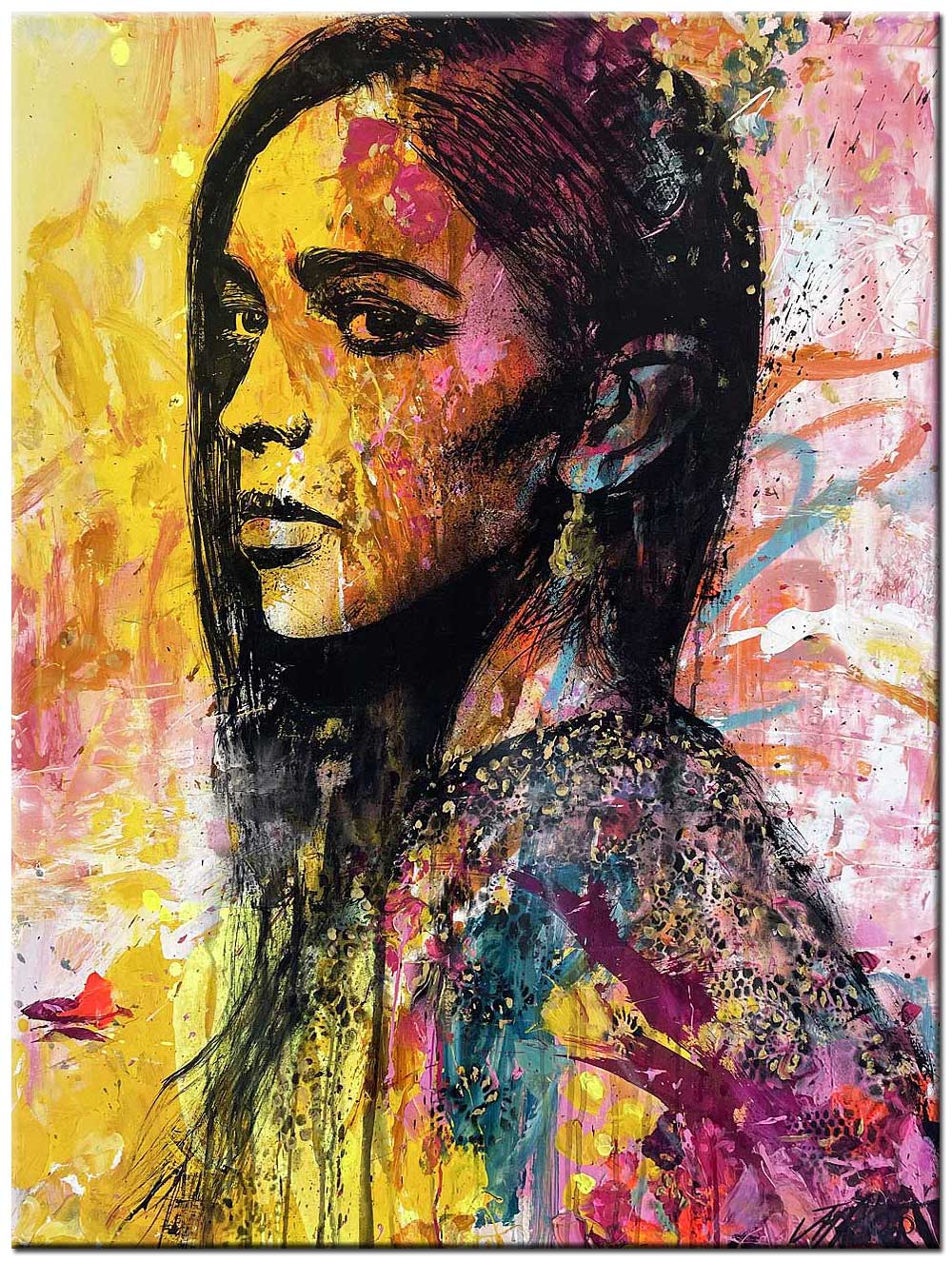 Vrouwen schilderij Golden Emotions 90x120cm