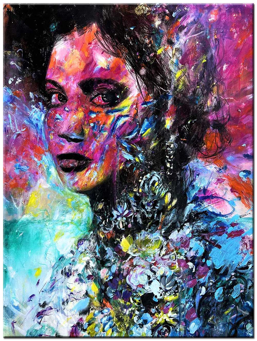 Vrouwen schilderij Purple Dream 90x120cm